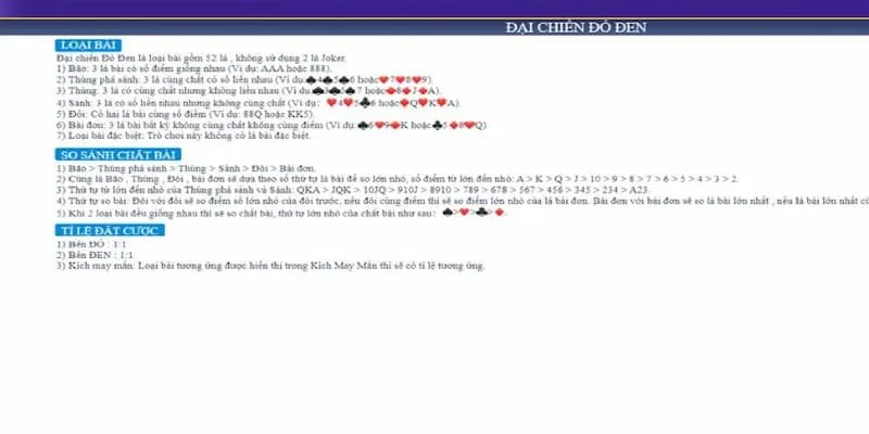 Đại Chiến Đỏ Đen 68 Game Bài - Siêu Phẩm Hấp Dẫn Hàng Đầu 4 Nắm rõ cách so sánh về chất để sắp xếp tay bài tối ưu hơn