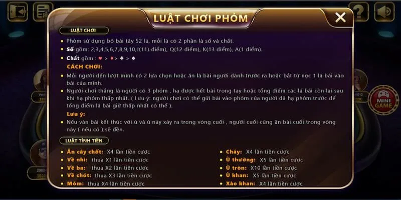 Phỏm 68 Game Bài - Trò Chơi Cá Cược Đổi Thưởng Hấp Dẫn 2025 4 Người tham gia cần phải nắm rõ luật chơi và cách tính điểm cơ bản của bài Phỏm 68